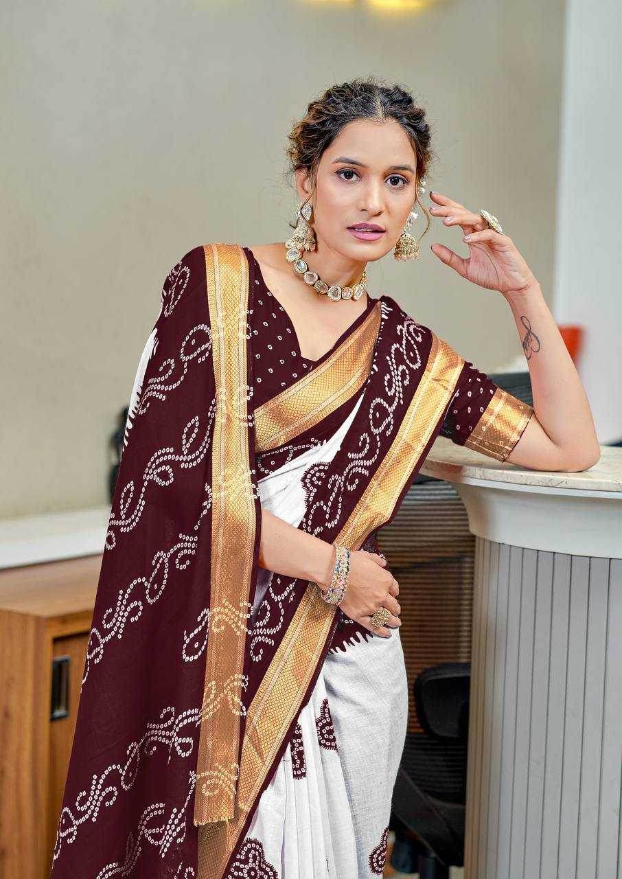 Bandhani Printed Cotton Sarees - MYLUXURY LANE ENTERPRISE